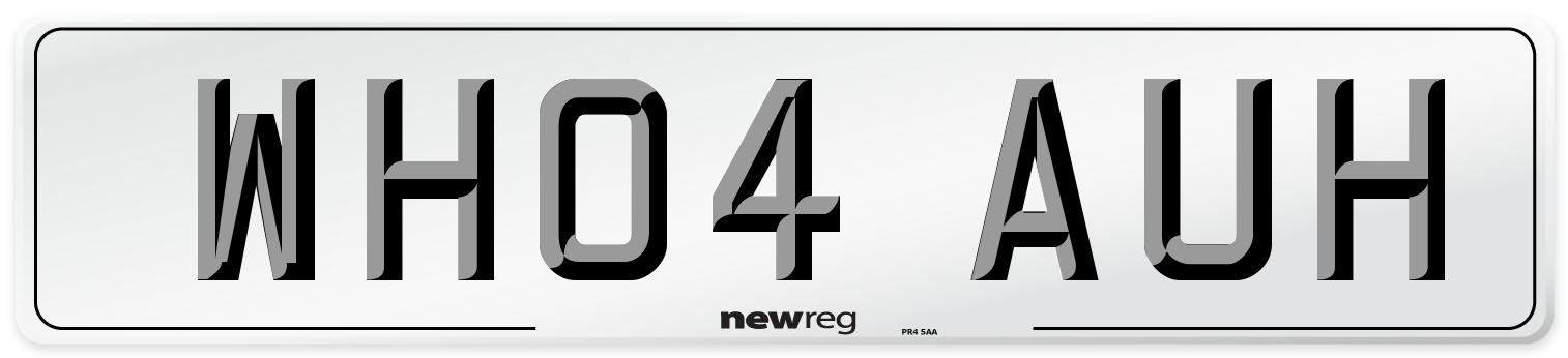 WH04 AUH Number Plate from New Reg